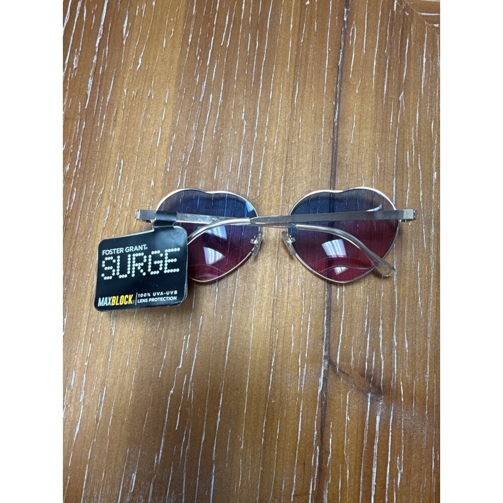 Foster Grant Surge Rimless Heart Sunglasses With Gradient Pink Lenses & 100% UVA - Picture 5 of 12